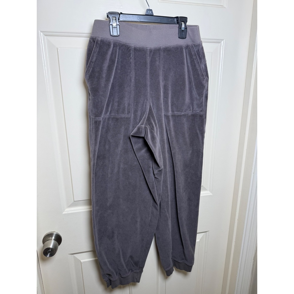 Pact Organic Cotton Velour Joggers Charcoal Gray Lounge Pants Small